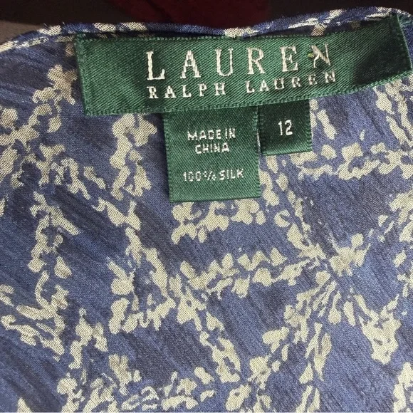 Ralph Lauren Blue Silk Paisley 2 Piece Skirt Set Large 12 Easter Vacation Luxury - Picture 5 of 16